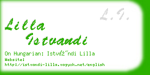 lilla istvandi business card